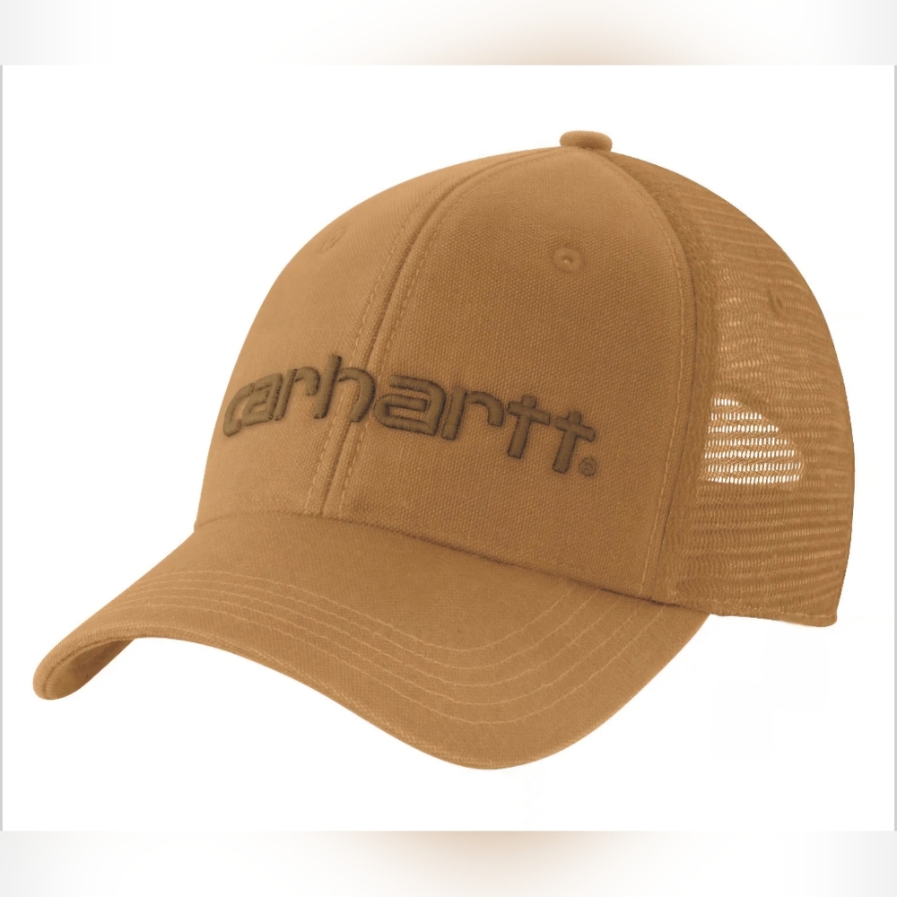 Carhartt Men's Canvas Mesh-Back Logo Graphic Cap Carhartt Brown/Oiled Walnut Hat